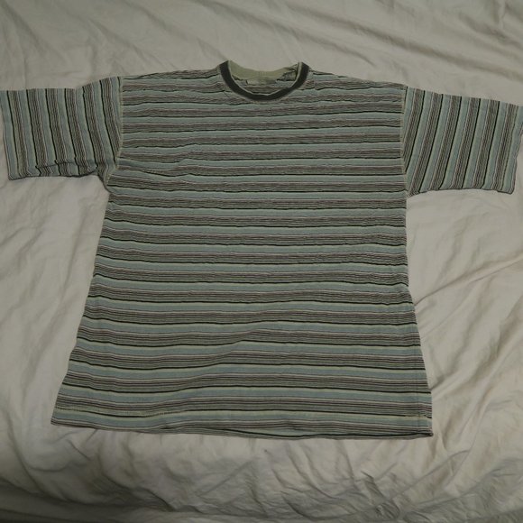 VTG Rhinoceros Sportswear Striped T-Shirt Multi - Picture 1 of 9